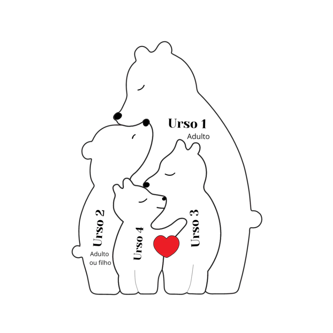 Dia das Mães Família Urso 🐻❄️❤️ - Seu Presente Personalizado