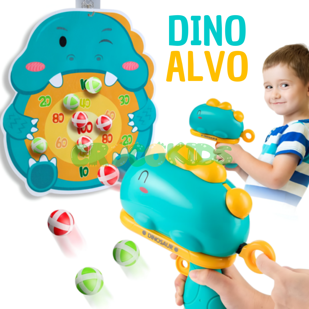 Dino Alvo - Lançador de Bolinhas Pegajosas