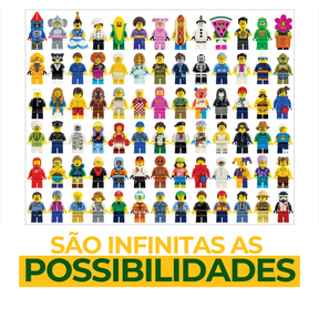 Crie Seu Próprio Minifigure – Peças Personalizáveis 16/40/72/128 Peças