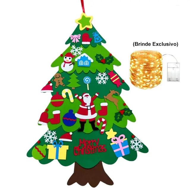 Árvore de Natal Montessori - Com Enfeites + Pisca Pisca de Brinde