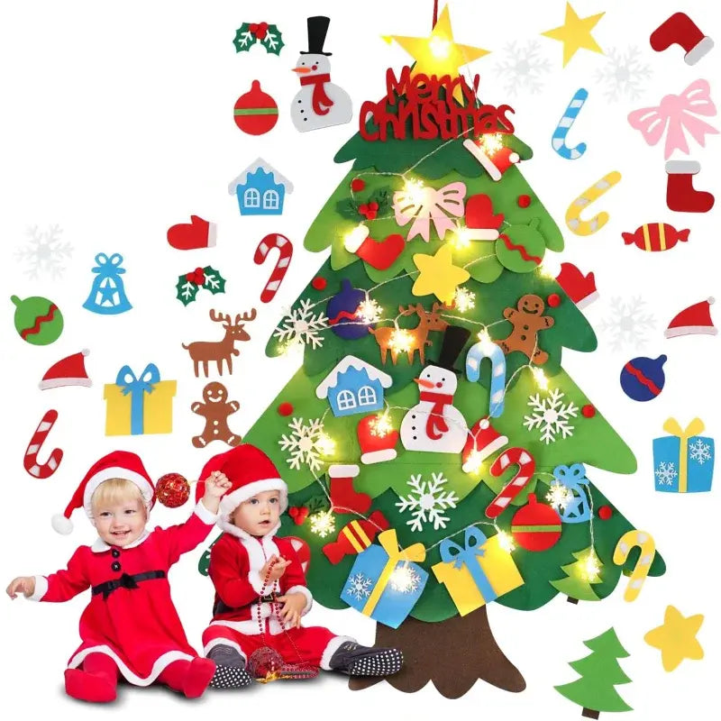 Árvore de Natal Montessori - Com Enfeites + Pisca Pisca de Brinde
